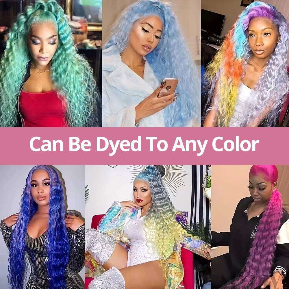 30 40 Inch 613 Honey Blonde Color 13x6 HD Frontal Curly Wigs Deep Wave 13x4 Lace Front Human Hair Wig