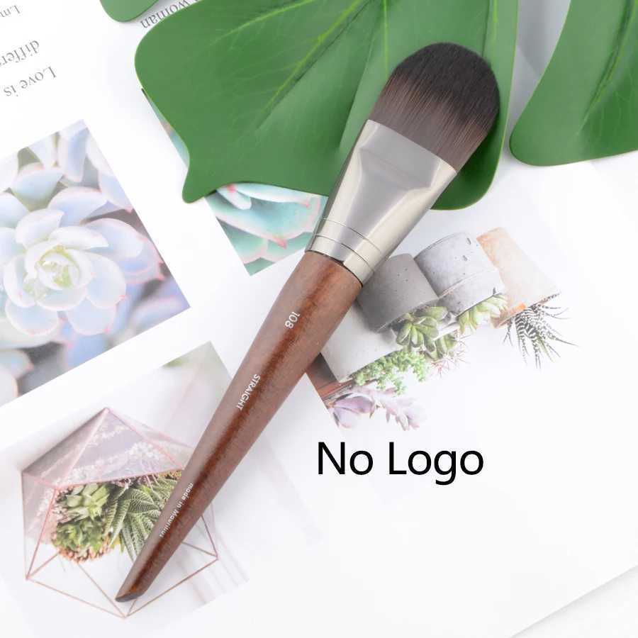 1 piece #108 Foundation Makeup brush Flat Liquid BB cream Natural wood straight Professional Face Mask Make up brushes SyntheticW250605
