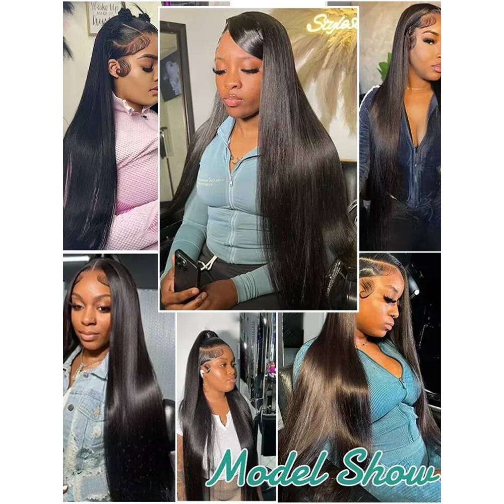 Sophianna 30 40 Inches Bone Straight 13x6 HD Front Human Hair Wigs Brazilian Nature Black 13x4 Transparent Lace Frontal Wig