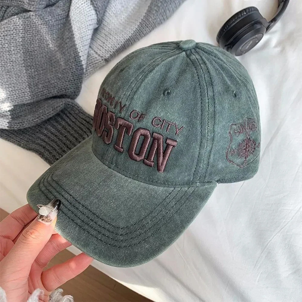 Korean Style Retro Baseball Cap Letter Embroidered Soft Top Versatile Casual Sun Protection ed Cap 250603