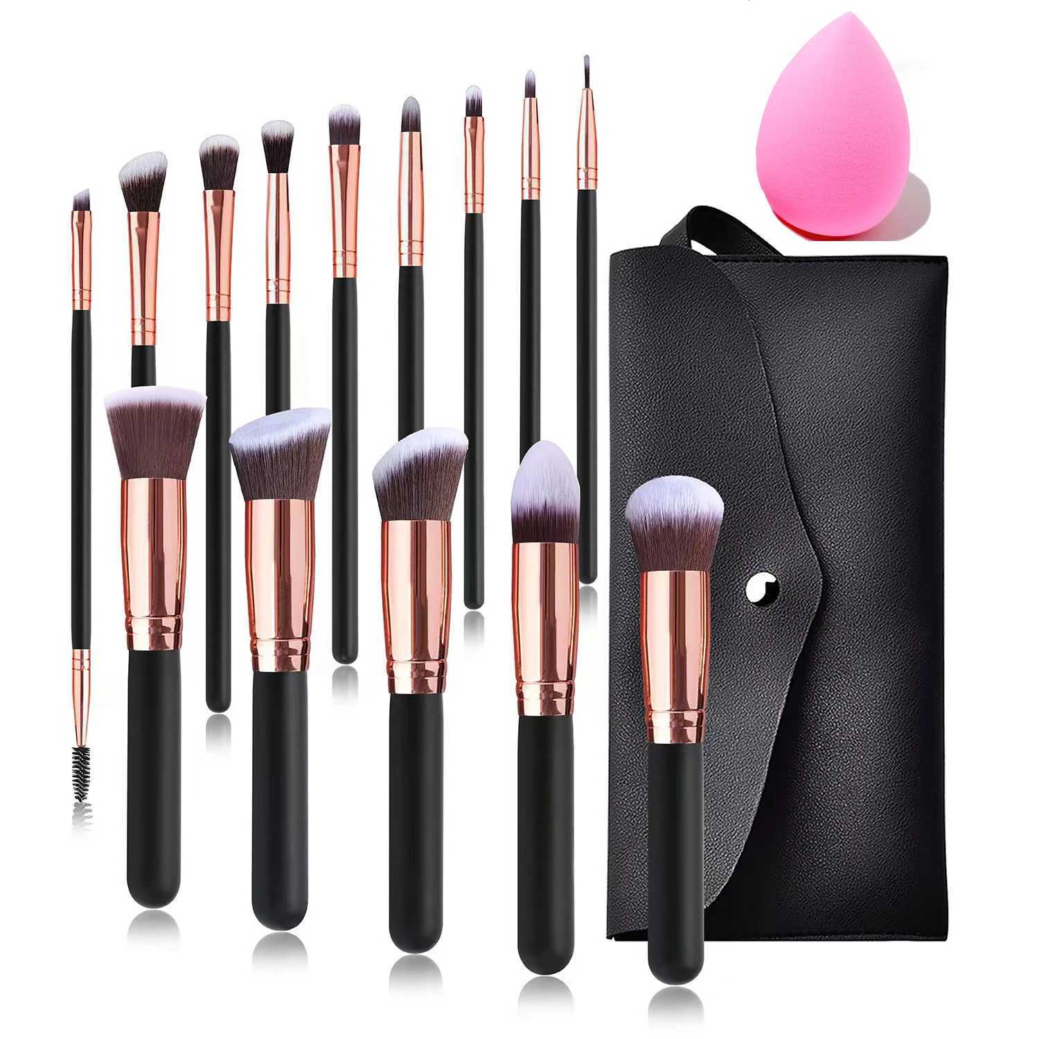 14Pcs Makeup Brush Set for Beginners Soft Bristle Powder Brush B Eye Shadow Beauty Tools Buy 14pcs Brush Get 1 Free Sponge W250605