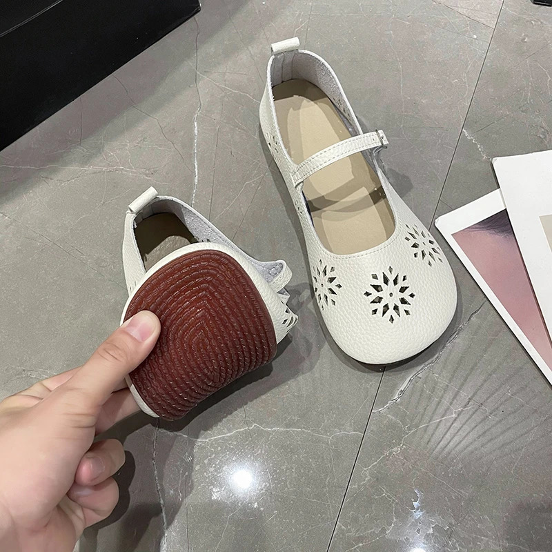 Womens Flat Shoes Spring Fashion Slip on Ladies Leather Shoes Soft Comfor Walking Shoes Lightweight Non-slip Loafers 250603