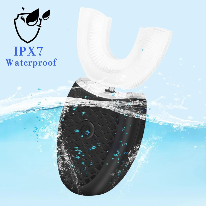 high quality travel portable Waterproof automatic u shape travel food grade silicone head adults kids electric toothbrush 250604