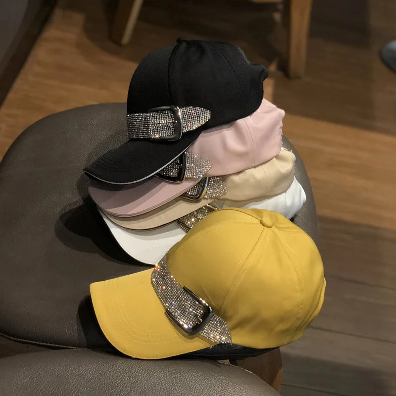 Fashionable Casual Rhinestone Baseball Cap For Women Korean Version Spring And Summer Outdoor Sunshade Duckbill Cap 250603