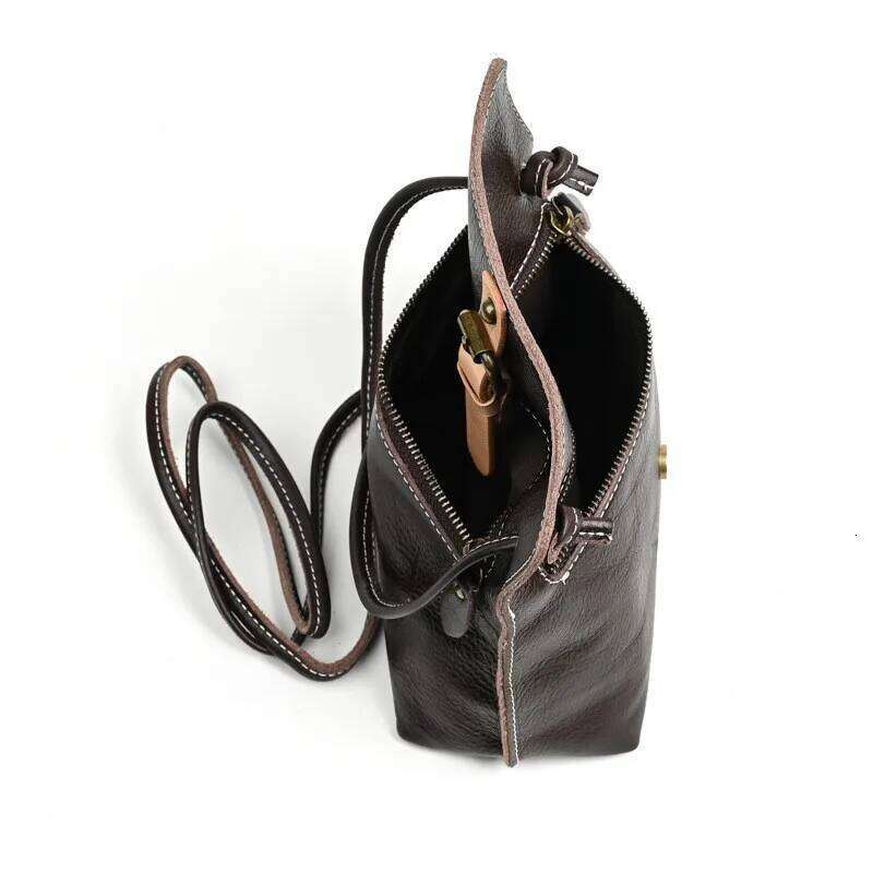 Johnature Vintage Genuine Leather Women Small Bag Versatile Leisure Natural Soft Cowhide Solid Color Shoulder & Crossbody Bags 2025/06/05