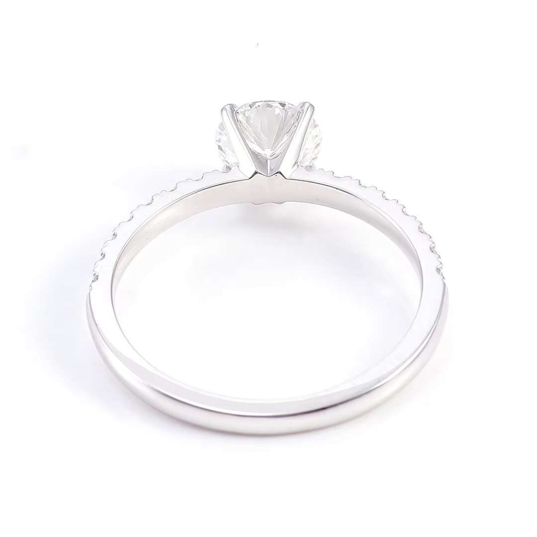 Provence Wedding Ring Woman 14k 1.5ct Round Cut D Color Moissanite Side Stone Engagement Moissanite Ring