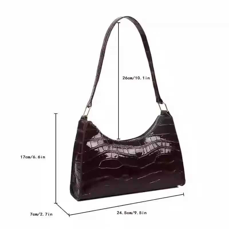 Fi PU Leather Bags for Women Alligator Pattern Armpit Handbag Female Small Underarm Messenger Bag Purses and Handbags XJ250605