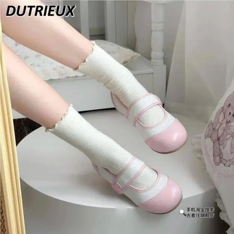 Japanese Round Head Flat Sole Lo Jk Uniform Flats for Ladies Spring Autumn Original Lolita Style Mary Jane Womens Shoes Cute 250603