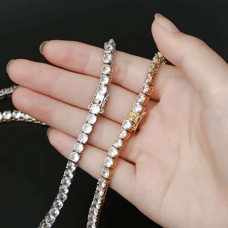 Gold Plated Hip Hop Diamond MoissaniteTennis Bracelets Cubic Moissanite Women Tennis Bracelets