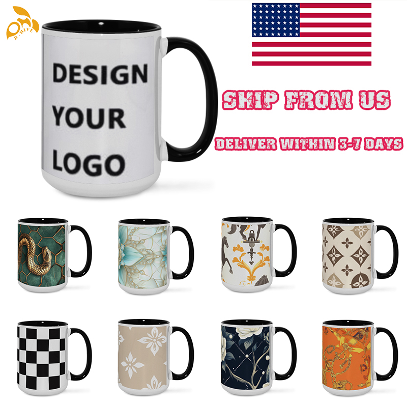 Free Shipping DIY Mugs Designer office Letters Mug Flat Bottom Portable Coffee Tea Milk Water Cups black white cute 330ml