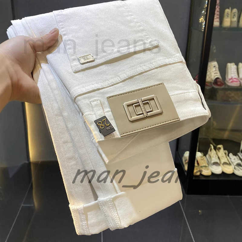 Luxury Men's Jeans Designer White Casual For Men Spring Autumn Summer Trendy Stylish Versatile Slim Fit Skinny For Men Pants 18AM