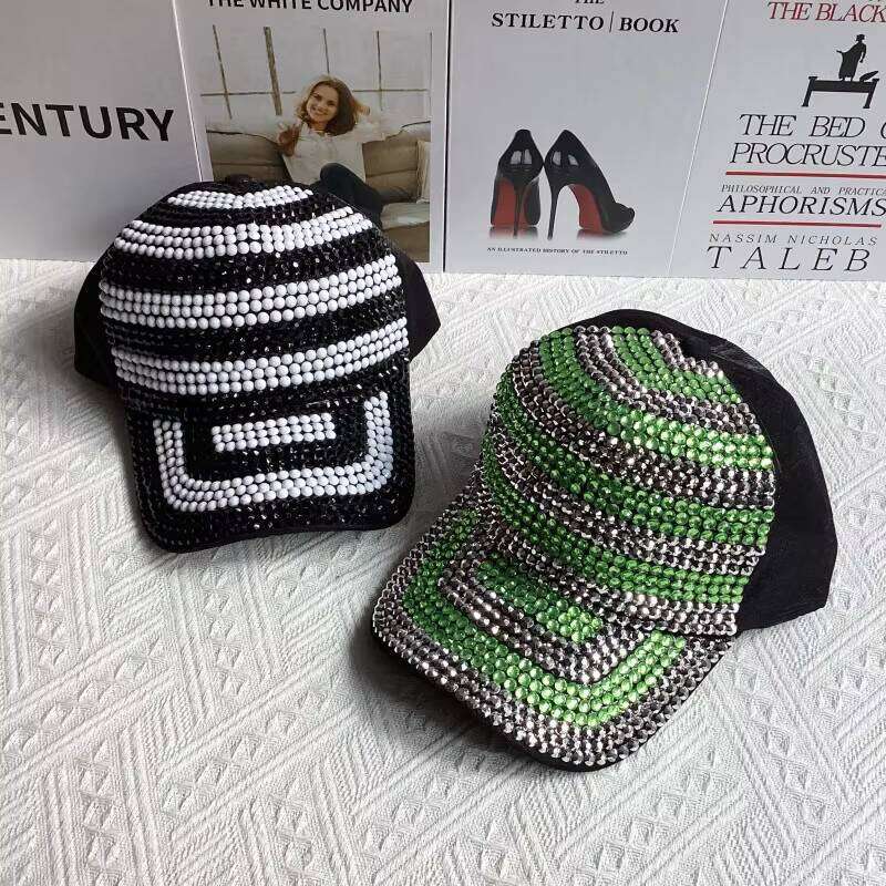 New Luxurious Two-Tone Rhinestone Adjustable Baseball Cap Fashion Sunscreen Sun Hat Wholesale