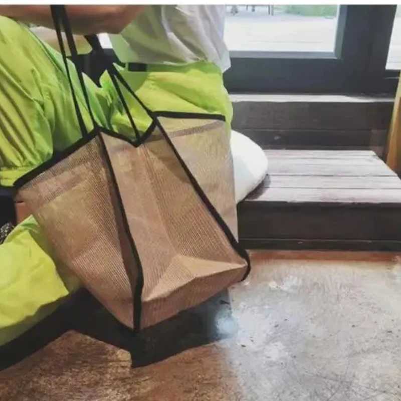 Transparent Hollow Shoulder Bag For Mesh Totes Bag Summer Beach Bag Ladies Portable Handbags Shoulder Bags Clutch feminina XJ250605