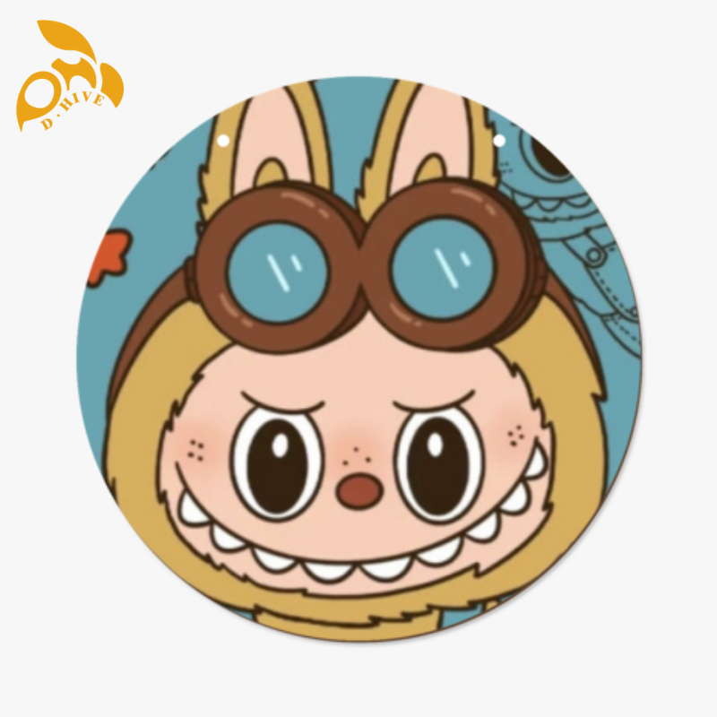 Free shipping new customized Home Decor Decoration Decorative Circular wooden board painting DIY Arts, Crafts & Gifts labubu