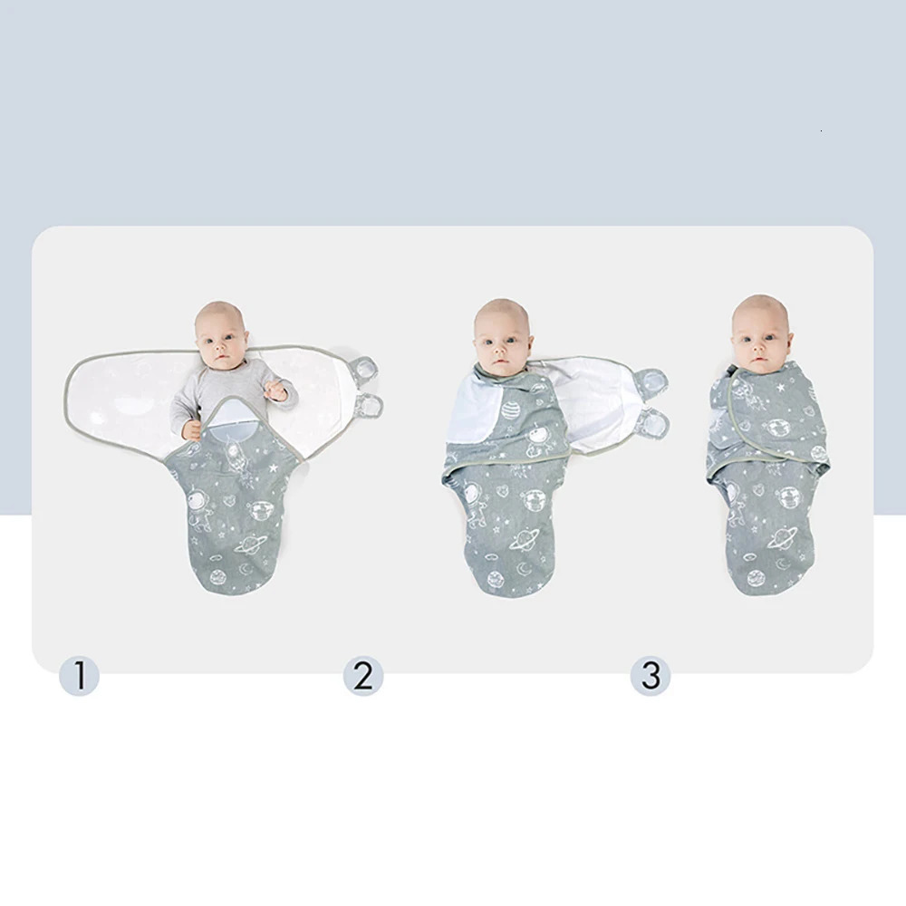 0-3M born Baby Swaddle Wrap 100% Baby Sleeping Bag Stars Elephant Diaper Swaddle Blanket Receiving Blankets 250604