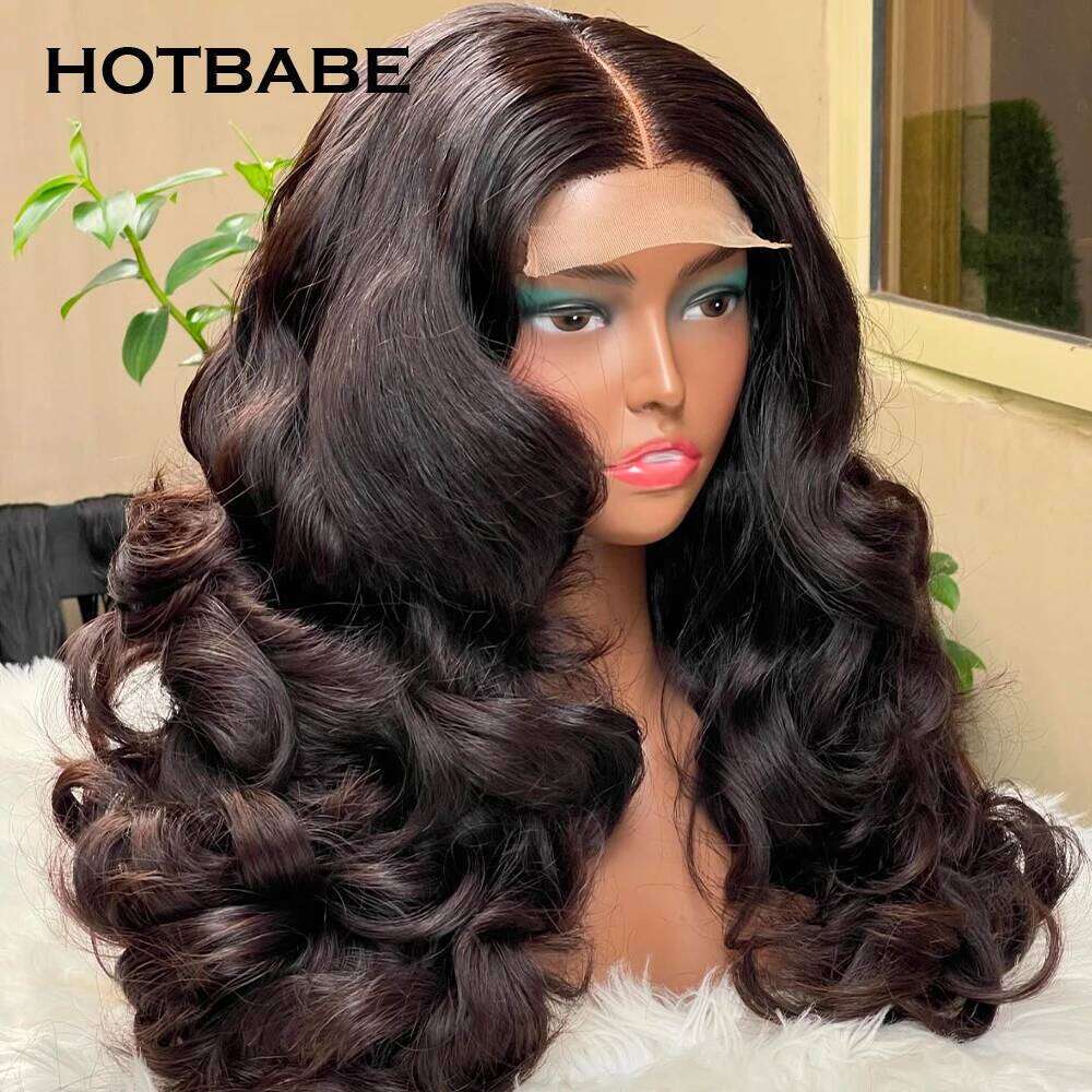 400 Density Bouncy Curly Super Double Drawn Glueless Wigs Human Hair 13x6 Frontal Preplucked Wear And Go HD Lace Wig