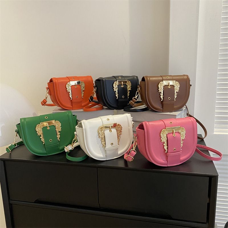 designer 2025 Spring Summer New Fashion Belt Single Shoulder Crossbody Saddle Small Square Bag Women's Bag Supports Wholesale and Mixed Orders