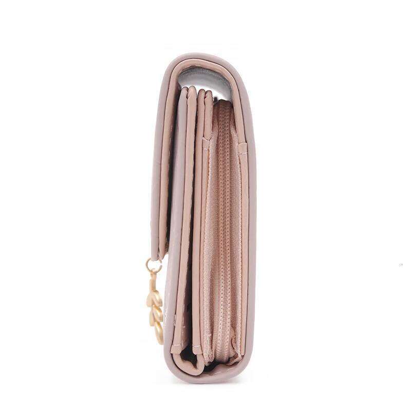 Autumn winter new women's short wallet Japan and South Korea small fresh PU simple folding hardware leaf pendant three fold