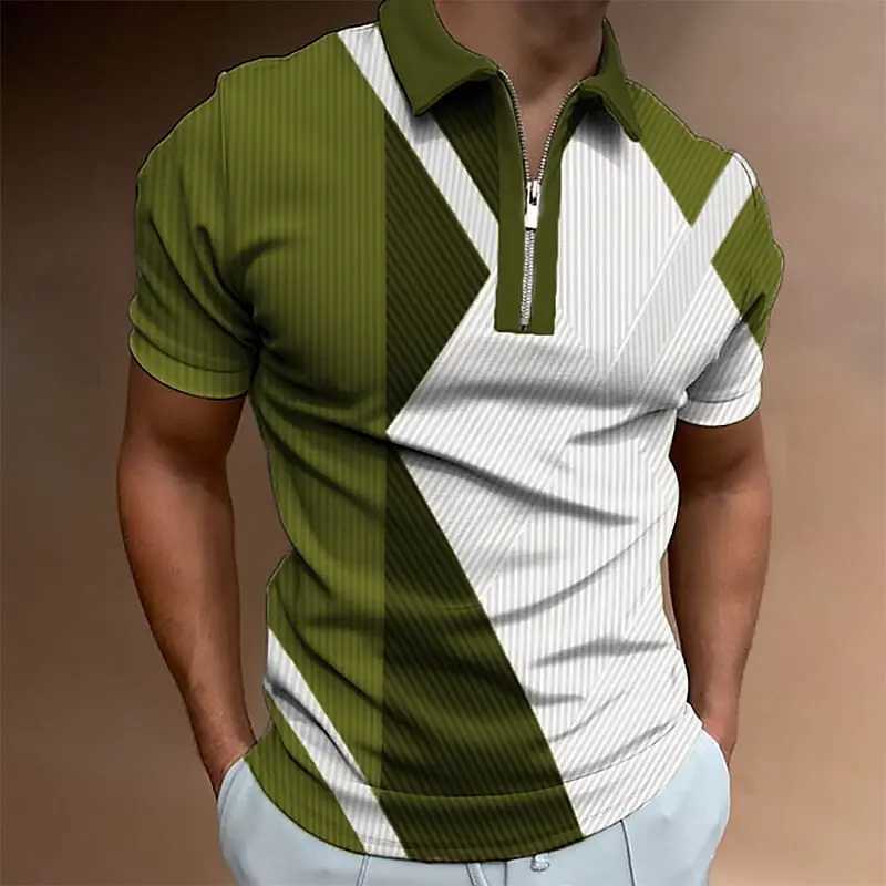 Mens Zipper Polo Shirts 3d Printed Man Lapel Shirts Everyday Male Casual Short Sleeve Tees Top Oversized Button Clothing 5xlXJ250605