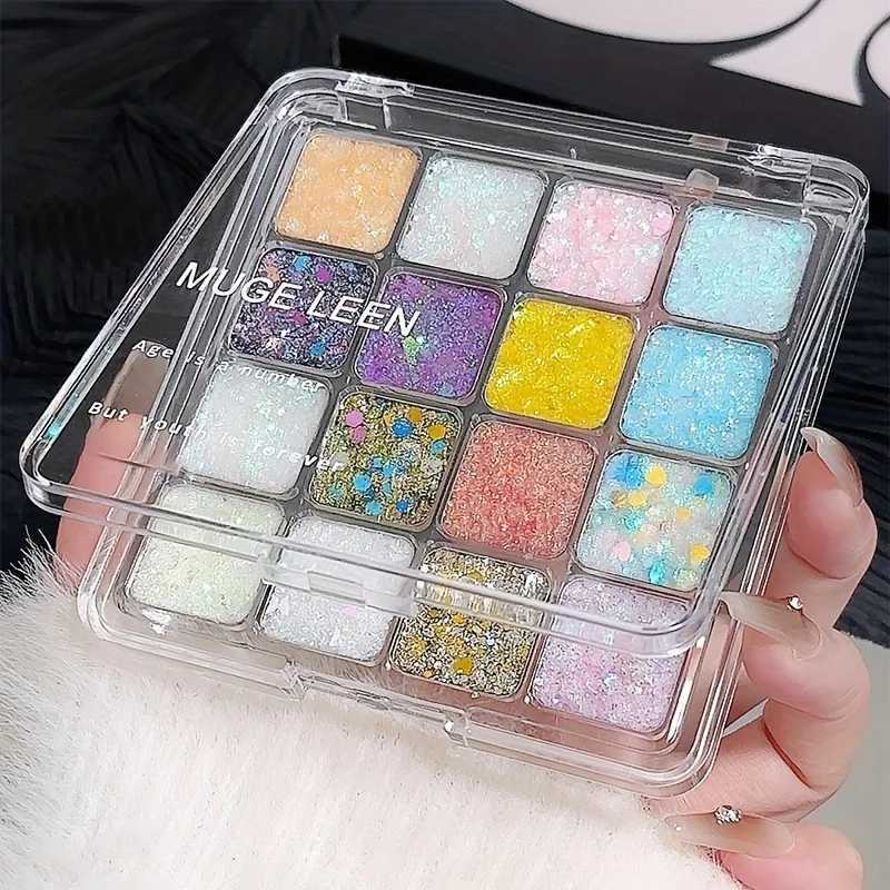 6 Colors Sparkly Glitter Eyeshadow Palette Long-Lasting Shimmer Diamond Dust Non-Smudge Colorful Sequins Cosmetic for Party W250605