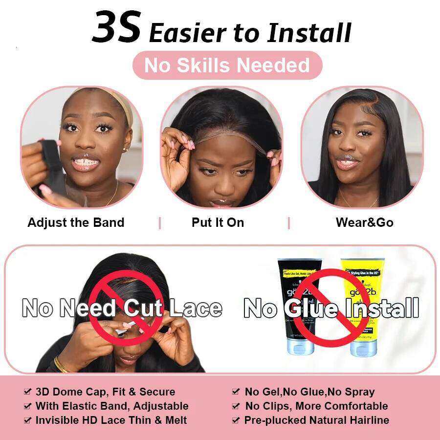 WOWANGEL Straight 5X5 HD Closure Ready To Wear Glueless 250% Bob Wig Lace Front Human Hair Wigs Pre Plucked