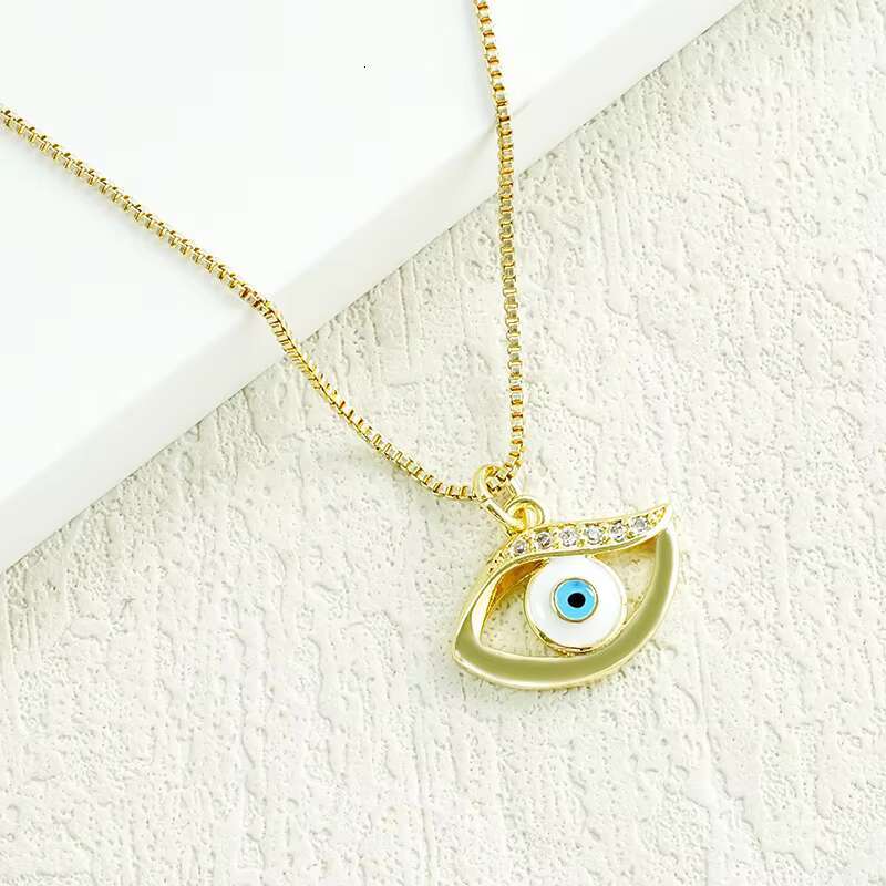 Colorful Dripping Oil Enamel DIY Fashion Jewelry Copper Gold Plated Zircon Punk Charm Micro-Inlaid Pendant for Ladies Necklace