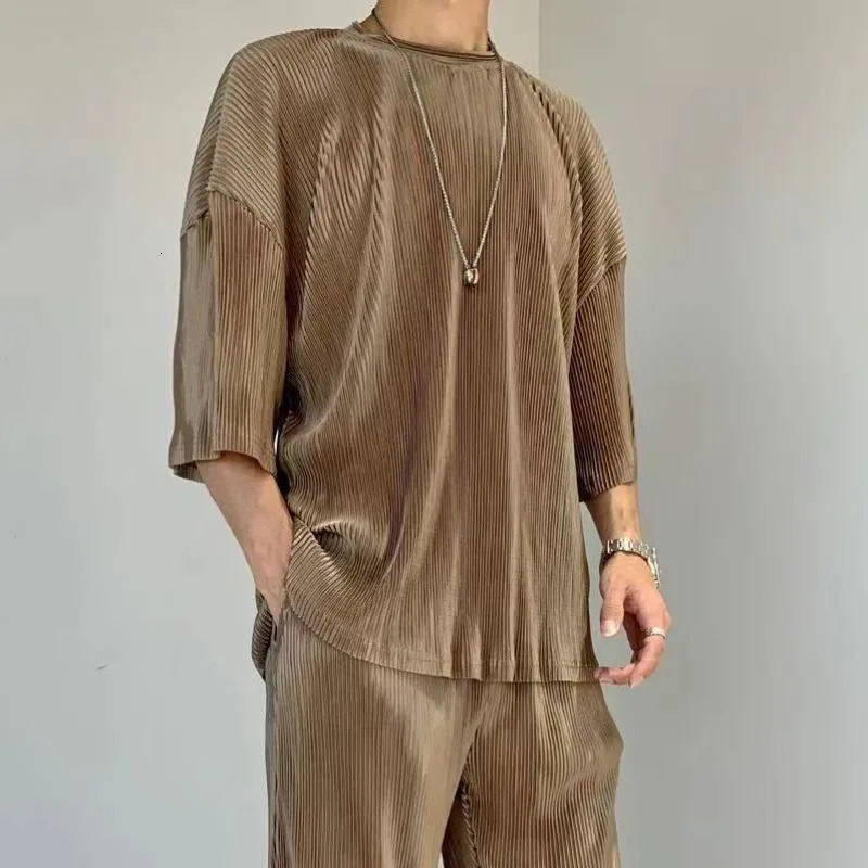 Mens Pants Set Work Wear Jogging Plain Running No Male T Shirt Trousers Sets Sweatpants Jogger Two-piece Essential Elastic 250604