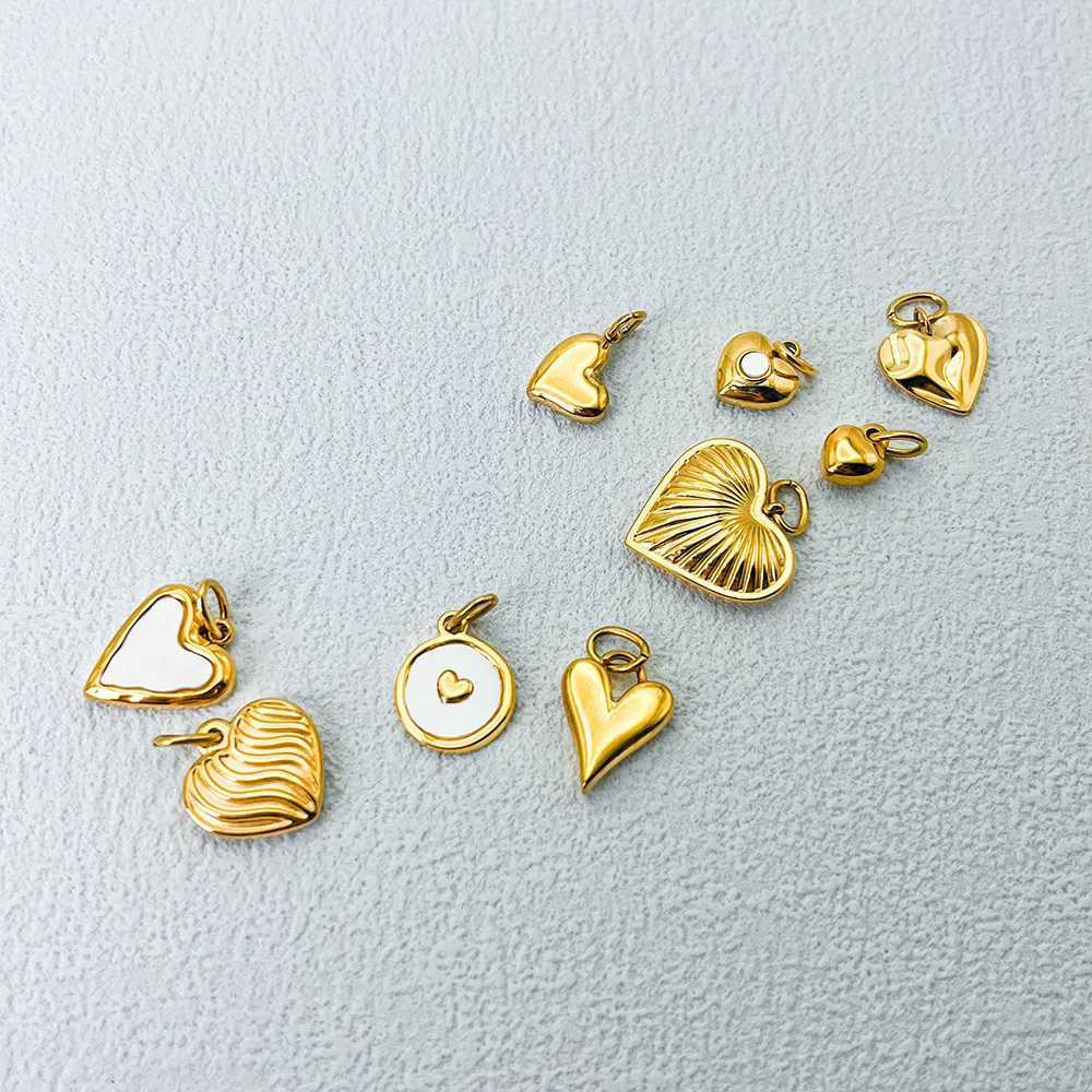 eManco New Fashion Three-dimensional Tassel Heart Charm Pendant Stainless Steel Gold-Plated Necklace Homemade AccessoriesXJ250604