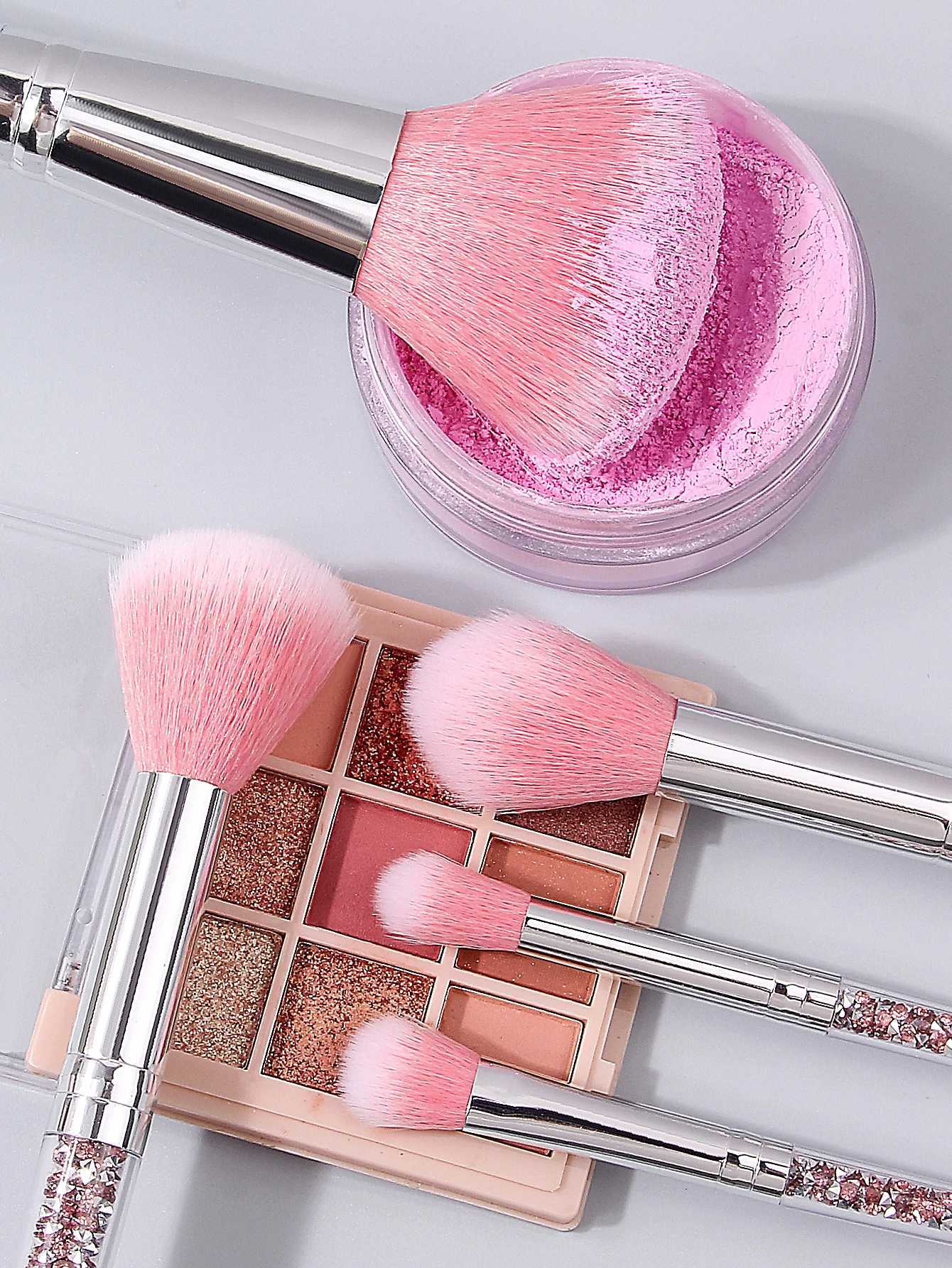 5PC Holiday Cosmetic Brush Set Soft Portable Tools for Foundation/Blending/Detail Christmas Birthday Gift for Her W250605