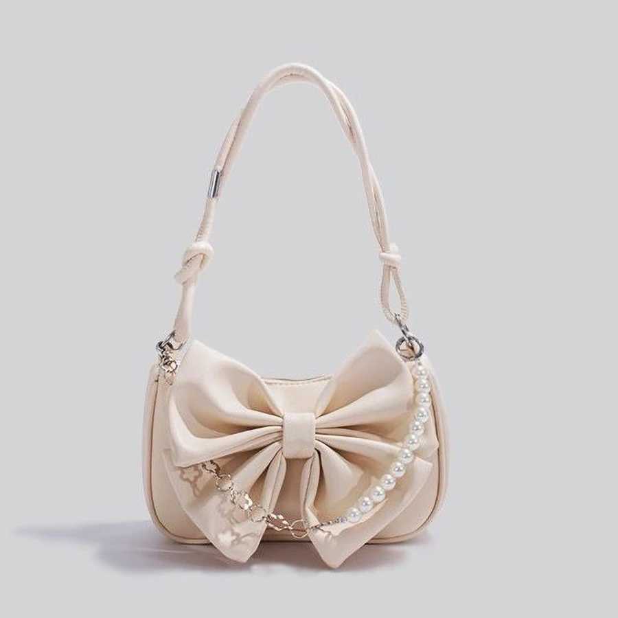 Cute and Sweet Shoulder Bag with Bow Chain Womens Underarm Bag XJ250605