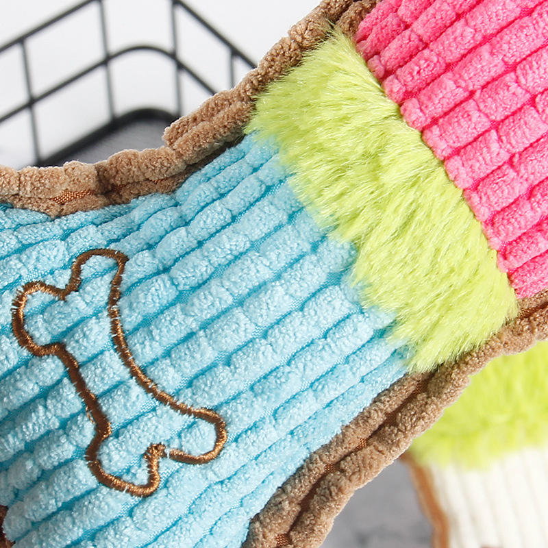 Dog Squeaky Toys Plush Dogs Chew Toy for Small Breed Chewer Squeak Puppy Teething Chewing Aggressive Interactive