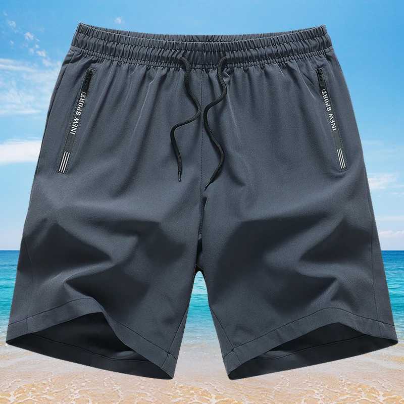 New Summer Casual Shorts Men Board Shorts Breathable Beach Shorts Quick Dry Fitness Sports Short Pants Male Workout Bottom Black XJ250605
