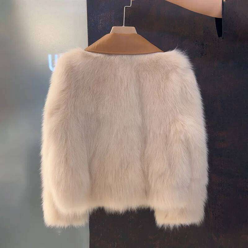 Skin Hair One Body Korean Temperament Autumn And Winter New Ladies Jacket Fashion Slim Fur 2023 Small Fragrance Short Coat Woman