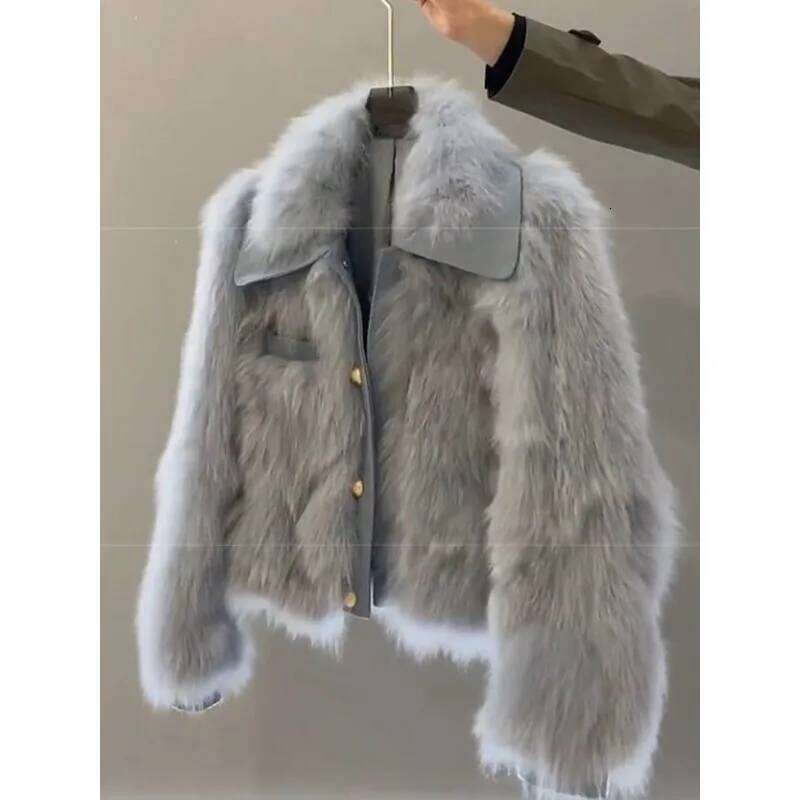 Fragrant Winter 2024 Small Person Thickened Temperament Short Girl Coat Simple Fashion Faux Women Fur Jacket