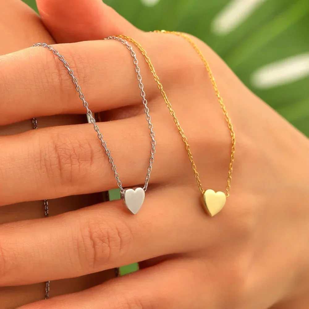 Mariasz Minimalist Gold Color Stainless Steel Heart Dainty Classic Zircon Charm Anti Tarnish Chain Necklace for Women Jewelry XJ250604