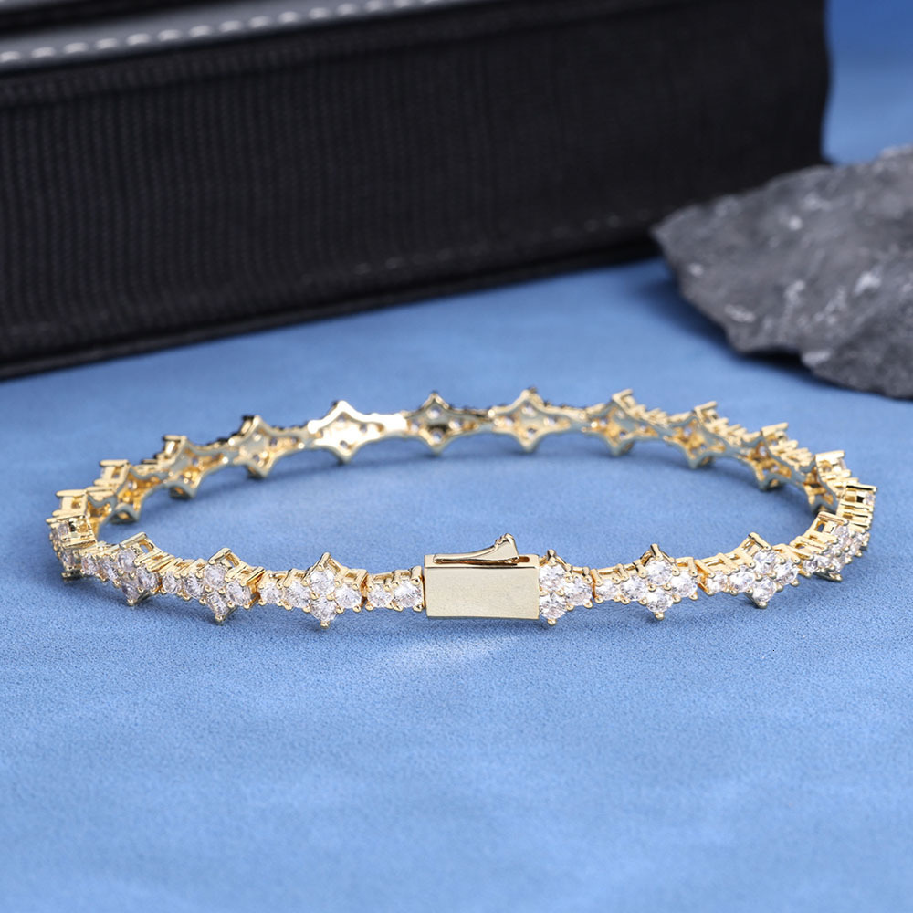 Hip Hop 6.5mm Moissanite Jewelry Airplane Tennis Chain S925 Silver Womens Bracelet