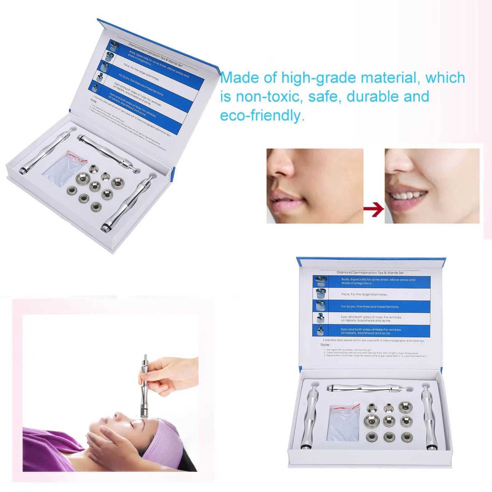 Beauty Machine Tips Replacement Microdermabrasion Dermabrasion Tips with Handle Stainless Steel Filter Set Tips XJ250607