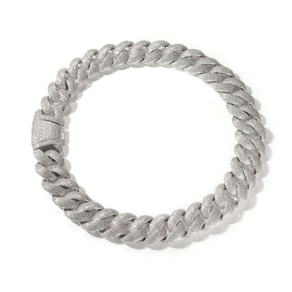 High Quality 28mm Hip Hop Big Bubble Cuban Chain Necklace Bracelet 5A Zircon 18k Gold Plated