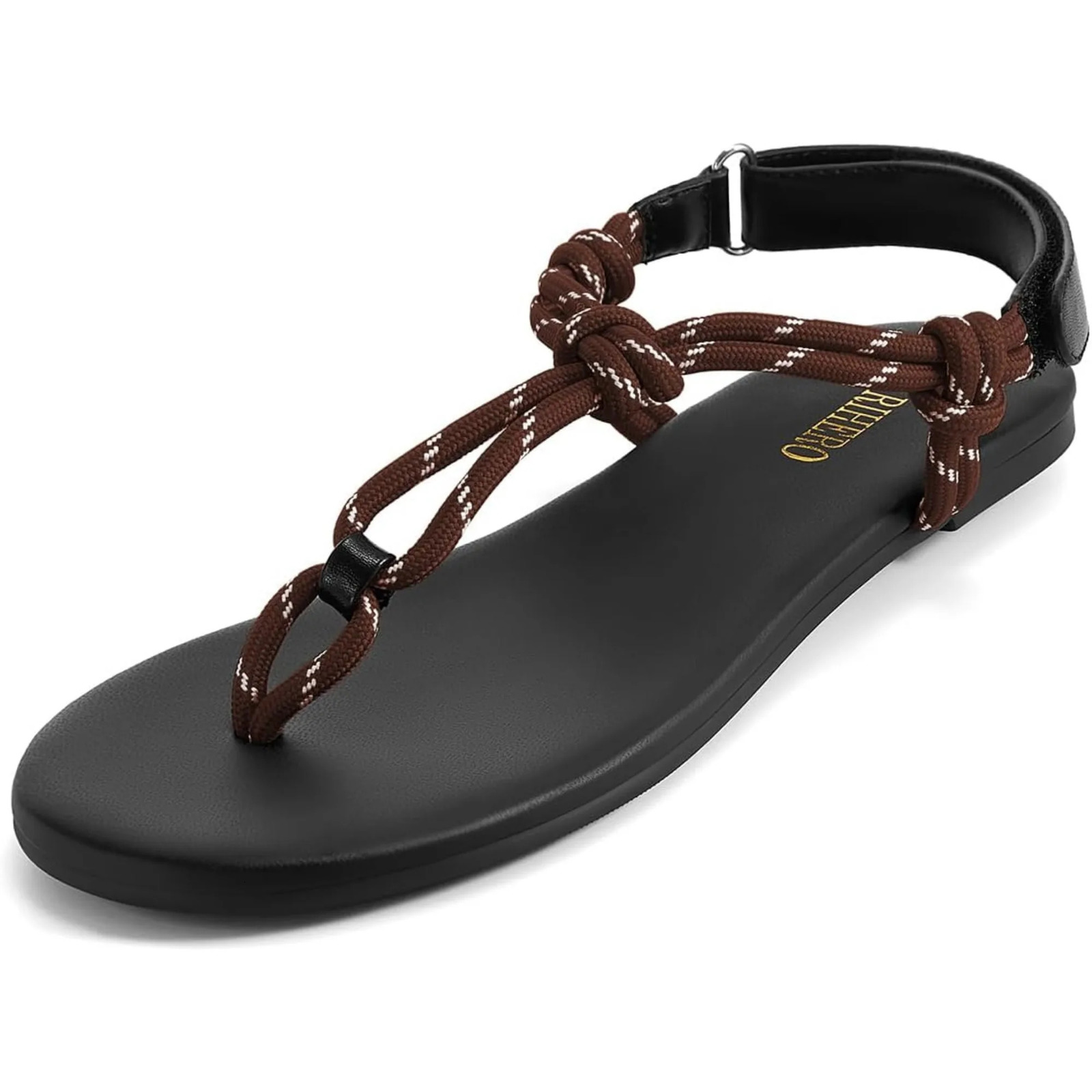 Rope Thong Sandals for Women Beach Flip Flops Comfortable Ankle Strap SlipOn Flat 250605