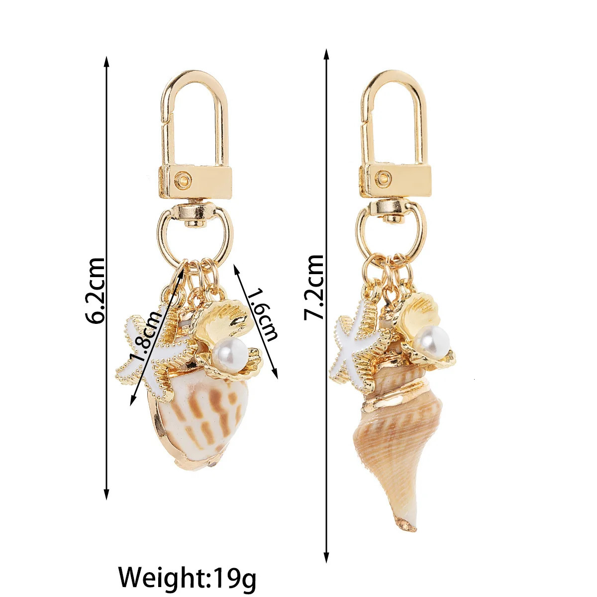 Women Bohemia Starfish Conch Keyrings Pearl Shell Tassel Pendant Exquisite Bag Key Ring Ornaments Seaside Souvenir Gifts 250605