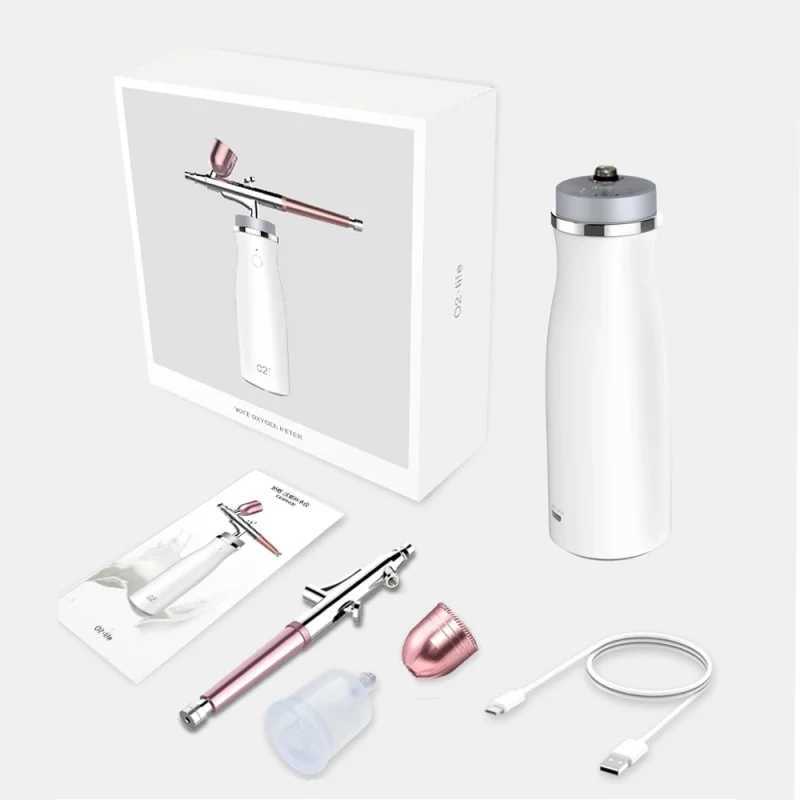 2021 Yeni Gelenler El Tipi Yz Nemlendirici Oksijen Pskrtme Tabancas Nano Oksijen Enjeksiyon Kozmetik Cihaz XJ250607