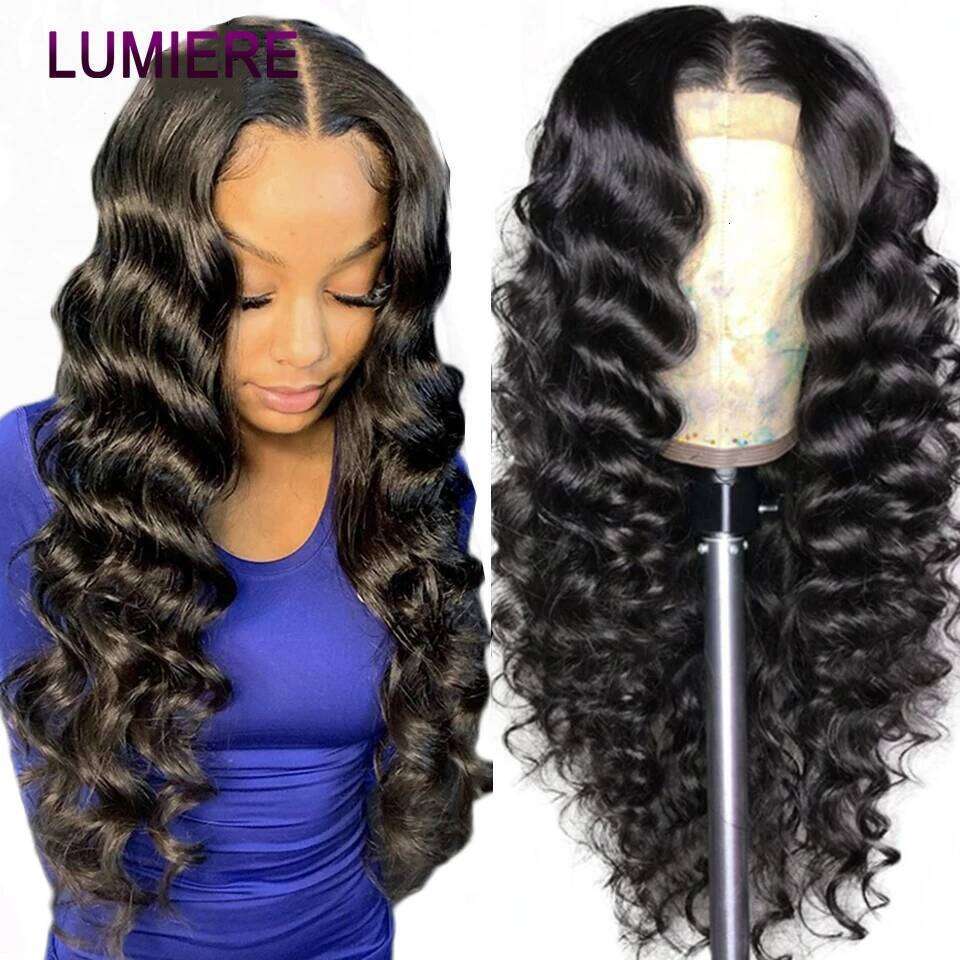 Loose Deep Wave Bundles With HD 4X4 13X4 Lace Frontal Closure And 3/4 Bundle Deal 100% Yaki Human Hair Extension