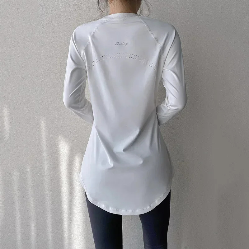 Long Sleeve Yoga Clothes Women Sportswear Woman Gym Running Blouses Shirts Sports Tops Fitness T-shirt Gym Clothing Workout 250604