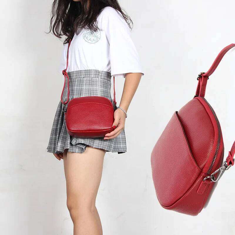 Johnature Simple Genuine Leather Versatile Crossbody Bags For Women 2025 New Soft Real Cowhide Leisure Small Shoulder Bag 2025/06/05