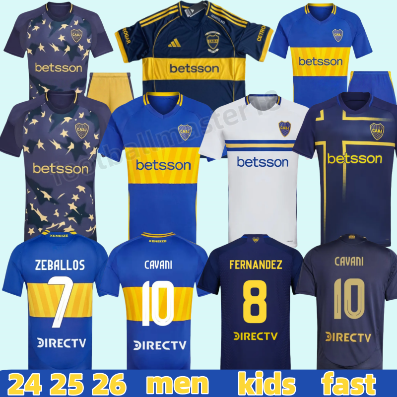 24 25 26 maillot boca junior Jersey CAVANI football shirt GIMENEZ M.MERENTIEL ZENON AGUIRRE BLONDEL 2025 2026 boka Men kids kit