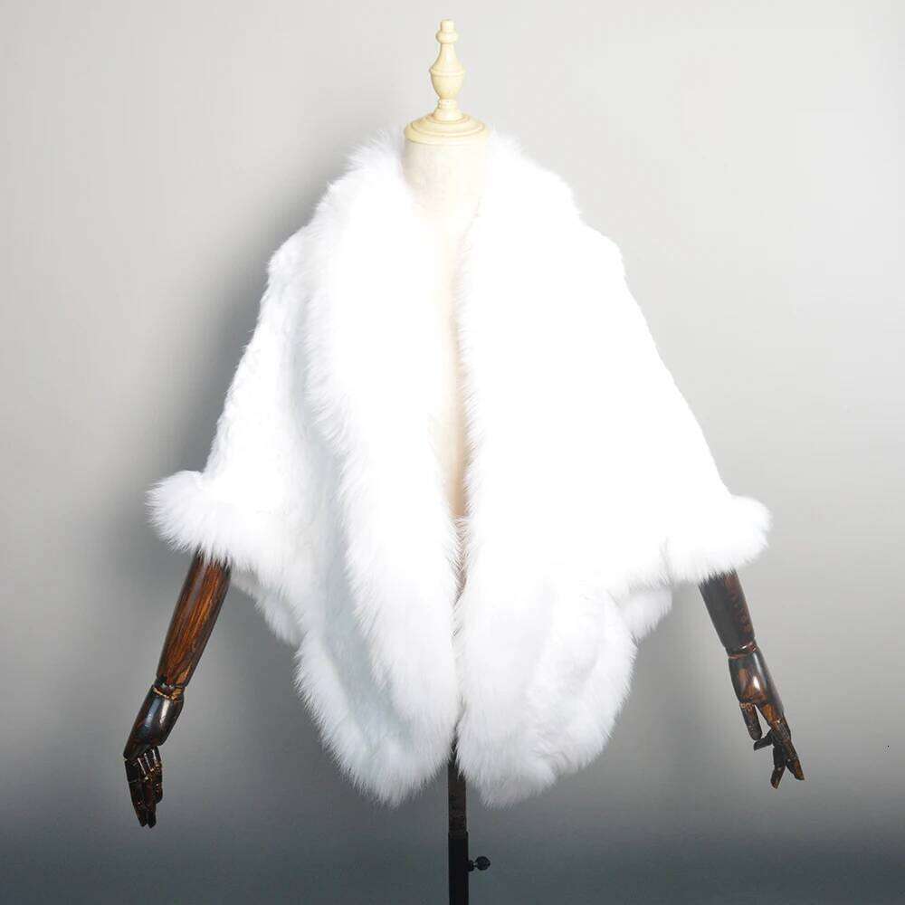 Long Style Winter Natural Rabbit Scarf Lady 100%Natural Fox Shawl Women Knitted Real Mink Fur Pashmina Scarves