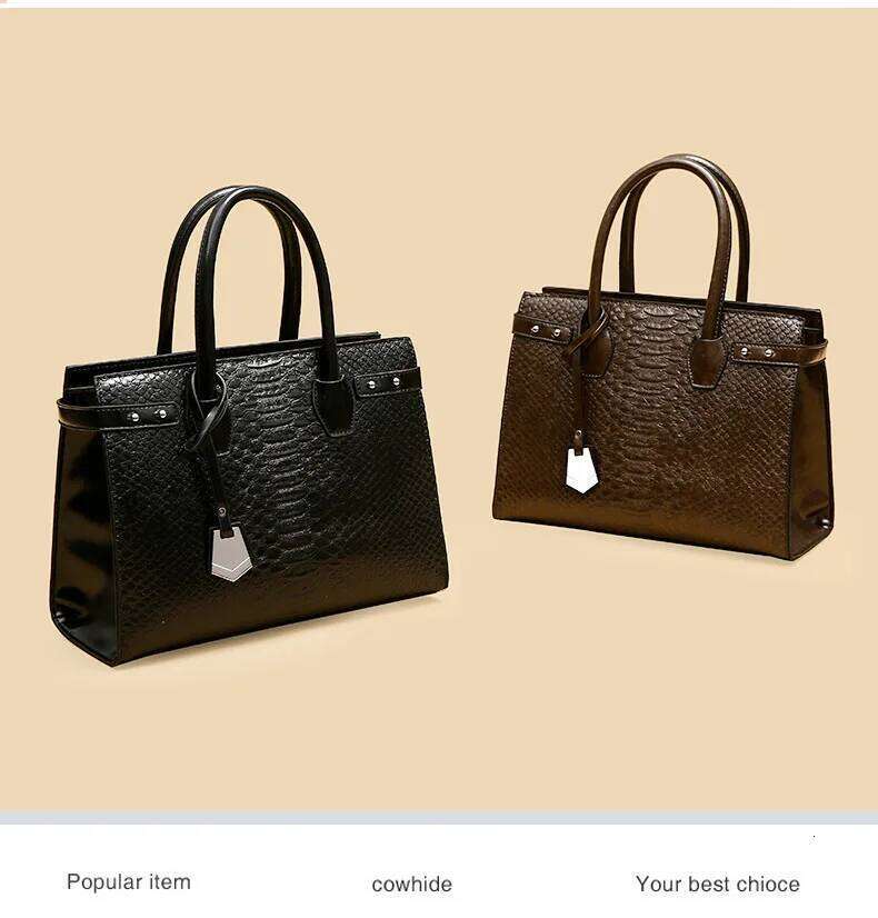 Women's Bags Designer Crocodile-Emed Tote Bag Women Vintage Spacious Shoulder Crossbody Purse Anti-Theft Fashion Work Travel Handbag