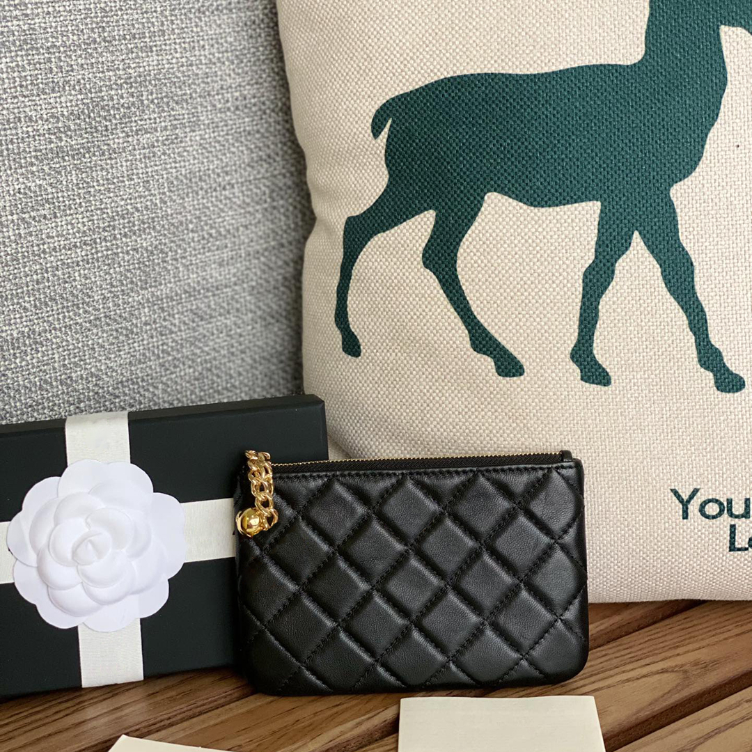 Luxurious Black Premium Material Wallet Style Key Case with Inner Pocket Storage for Female Users 007