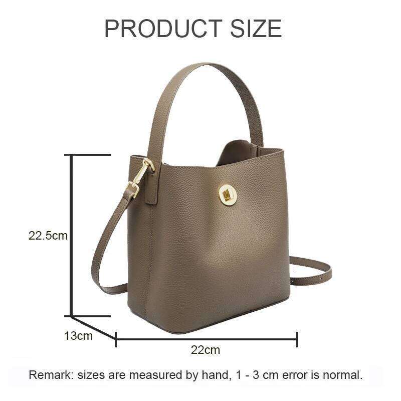 New Women's Handbag Lady Messenger Commuting Genuine Leather Vegetable Basket Handheld Bag Female Solid Color Crossbody