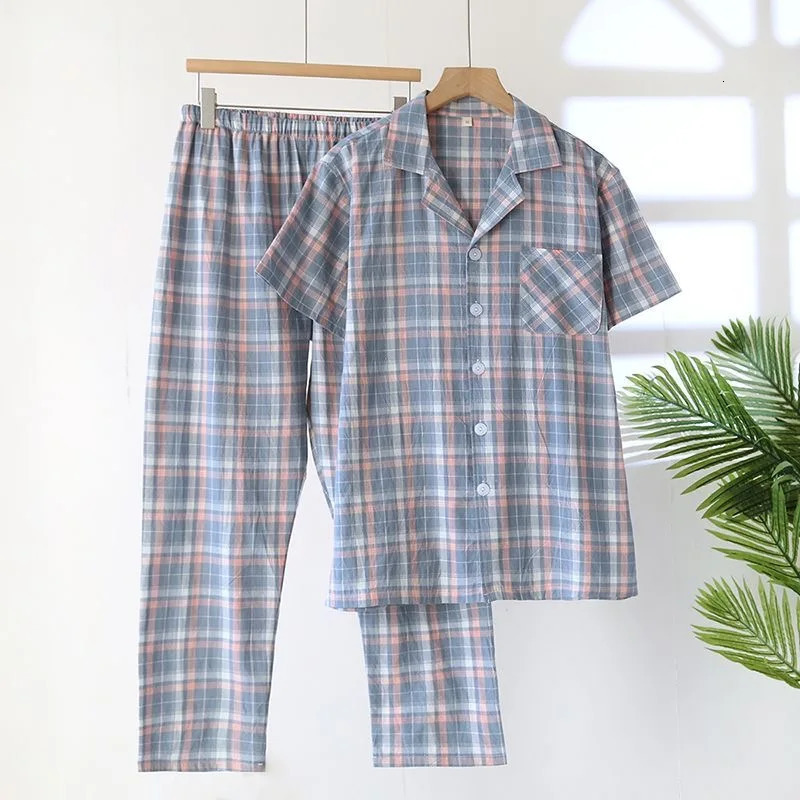 100% Cotton Women Nightwear Plaid Striped Long Sleeve Trousers Pajamas Loungewear Plus Size Two-Piece Set Sleepwear 250529